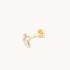 Astrid &amp; Miyu Pearl &amp; Topaz Cluster Piercing Stud In Solid Gold