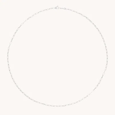 Astrid &amp; Miyu Piccadilly Story Chain Necklace In Solid White Gold