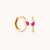 Astrid &amp; Miyu Pink Sapphire Marquise Huggies In Solid Gold