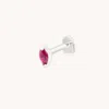 Astrid &amp; Miyu Pink Sapphire Marquise Piercing Stud In Solid White Gold