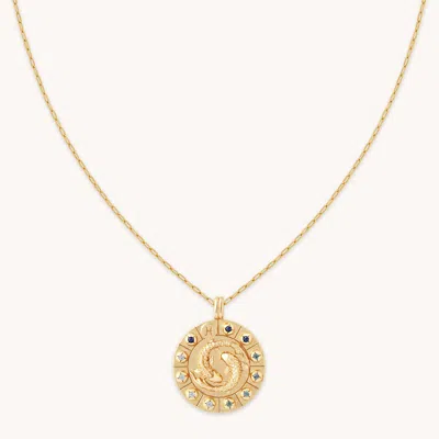 Astrid &amp; Miyu Pisces Bold Zodiac Pendant Necklace In Gold