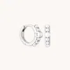 Astrid &amp; Miyu Radiant Pearl Huggies In Silver