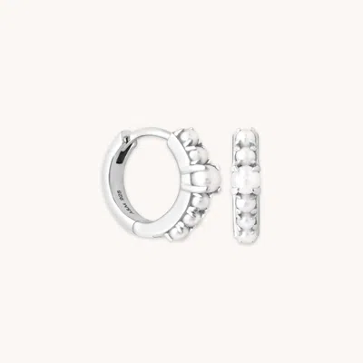 Astrid &amp; Miyu Radiant Pearl Huggies In Silver In Metallic