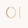 Astrid &amp; Miyu Ridged Hoops In Solid Gold