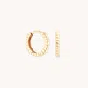Astrid &amp; Miyu Ridged Huggies In Solid Gold