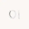 Astrid &amp; Miyu Ridged Huggies In Solid White Gold