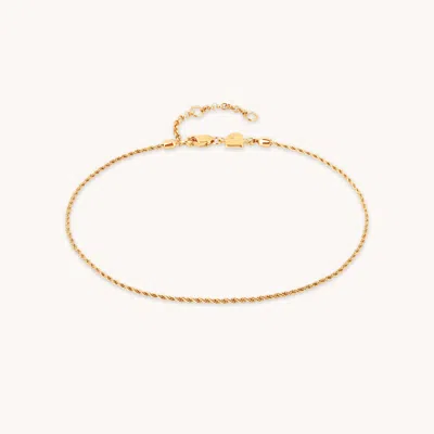 Astrid &amp; Miyu Rope Chain Anklet In Gold