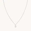 Astrid &amp; Miyu S Initial Pavé Pendant Necklace In Silver