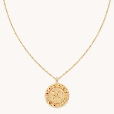Astrid &amp; Miyu Sagittarius Bold Zodiac Pendant Necklace In Gold