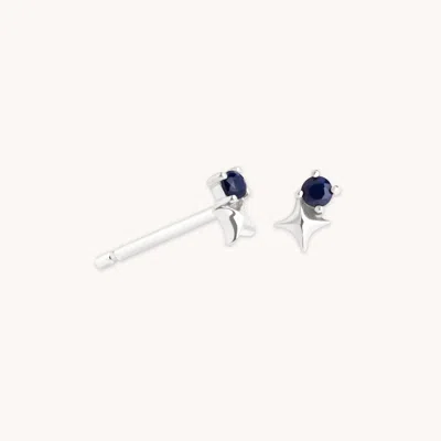 Astrid &amp; Miyu September Birthstone Earrings In Solid White Gold In Metallic