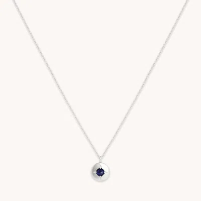 Astrid &amp; Miyu September Birthstone Necklace In Solid White Gold In Metallic