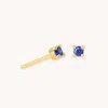 Astrid &amp; Miyu September Birthstone Stud Earrings In Gold With Sapphire Cz