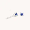 Astrid &amp; Miyu September Birthstone Stud Earrings In Silver With Sapphire Cz