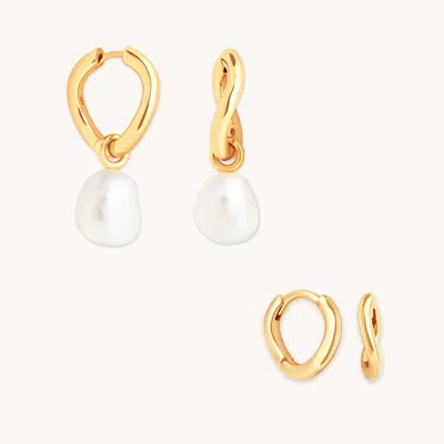 Astrid &amp; Miyu Serenity Pearl Gift Set In Gold