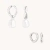 Astrid &amp; Miyu Serenity Pearl Gift Set In Silver