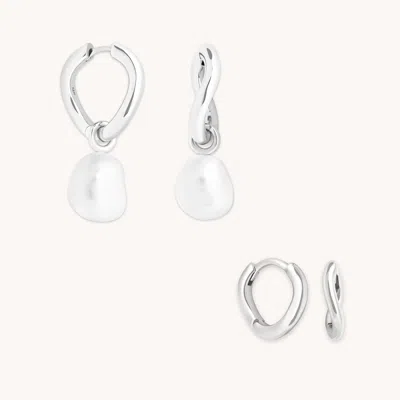 Astrid &amp; Miyu Serenity Pearl Gift Set In Silver