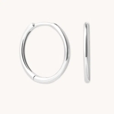 Astrid &amp; Miyu Simple 12mm Hoops In Solid White Gold