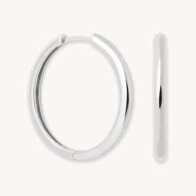 Astrid &amp; Miyu Simple Hinge Large Hoop Earrings In Silver | Jewellery By  In Metallic