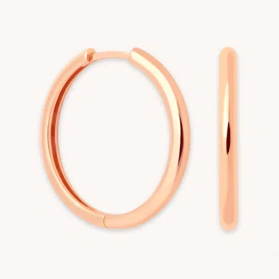 Astrid &amp; Miyu Simple Hinge Large Hoops In Rose Gold