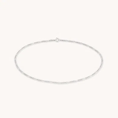 Astrid &amp; Miyu Soho Chain Anklet In Solid White Gold In Metallic