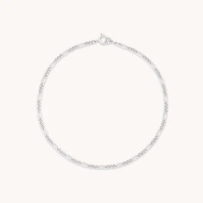 Astrid &amp; Miyu Soho Chain Bracelet In Solid White Gold In Metallic
