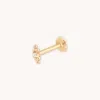 Astrid &amp; Miyu Solid Gold Crystal Beaded Piercing Stud
