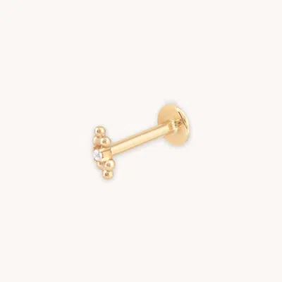 Astrid &amp; Miyu Solid Gold Crystal Beaded Piercing Stud