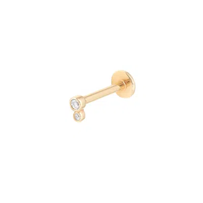 Astrid &amp; Miyu Solid Gold Double Topaz Piercing Stud