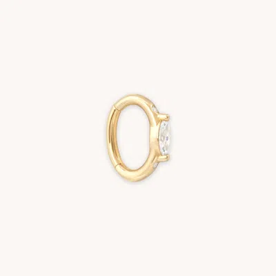 Astrid &amp; Miyu Solid Gold Marquise Rook Hoop