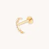 Astrid &amp; Miyu Solid Gold Topaz Moon Piercing Stud