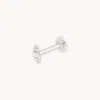 Astrid &amp; Miyu Solid White Gold Crystal Beaded Piercing Stud