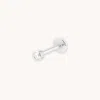 Astrid &amp; Miyu Solid White Gold Gem Piercing Stud In Silver
