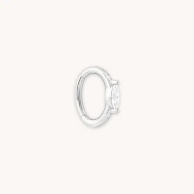 Astrid &amp; Miyu Solid White Gold Marquise Piercing Hoop