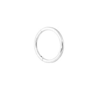 Astrid &amp; Miyu Solid White Gold Simple Piercing Hoop In Metallic