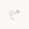 Astrid &amp; Miyu Solid White Gold Topaz Moon Piercing Stud