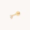 Astrid &amp; Miyu Stacked Topaz Piercing Stud In Solid Gold