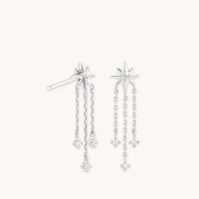 Astrid &amp; Miyu Star Chain Drop Earrings In Metallic