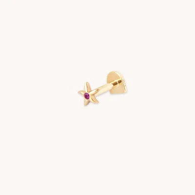 Astrid &amp; Miyu Starfish Piercing Stud In Solid Gold