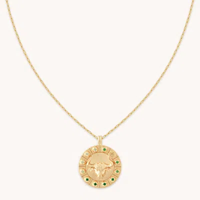 Astrid &amp; Miyu Taurus Bold Zodiac Pendant Necklace In Gold