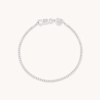Astrid &amp; Miyu Tennis Chain Bracelet In Silver In White