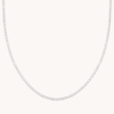 Astrid &amp; Miyu Tennis Chain Necklace In Silver In Metallic