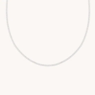 Astrid &amp; Miyu Tennis Chain Necklace In Silver