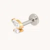 Astrid &amp; Miyu Titanium Cz Marquise Double Piercing Stud