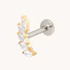 Astrid &amp; Miyu Titanium Cz Marquise Fan Piercing Stud