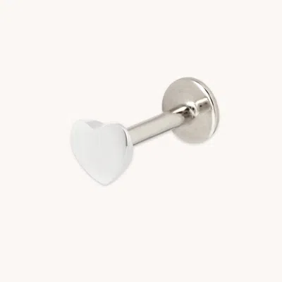 Astrid &amp; Miyu Titanium Heart Piercing Stud In Metallic