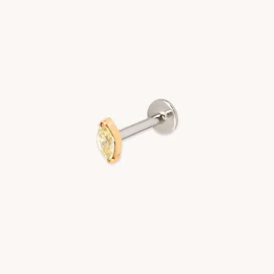 Astrid &amp; Miyu Titanium Yellow Marquise Piercing Stud