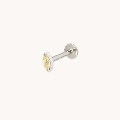 Astrid &amp; Miyu Titanium Yellow Marquise Piercing Stud