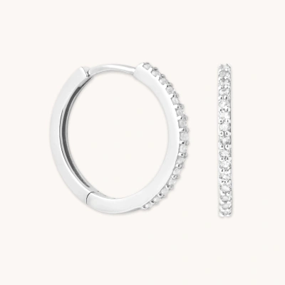 Astrid &amp; Miyu Topaz 12mm Hoops In Solid White Gold