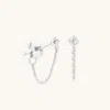 Astrid &amp; Miyu Topaz Chain Stud Earrings In Solid White Gold