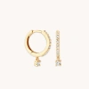 Astrid &amp; Miyu Topaz Charm Hoops In Solid Gold